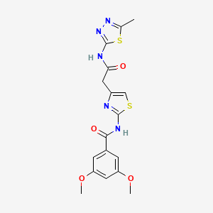 3,5-dimethoxy-N-(4-(2-((5-methyl-1,3,4-thiadiazol-2-yl)amino)-2-oxoethyl)thiazol-2-yl)benzamide
