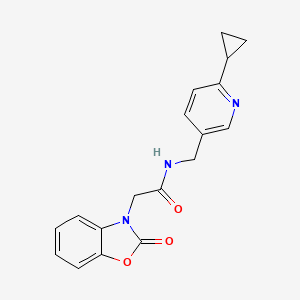 molecular formula C18H17N3O3 B2810731 N-((6-环丙基吡啶-3-基)甲基)-2-(2-氧代苯并[d]噁唑-3(2H)-基)乙酰胺 CAS No. 2310040-38-9