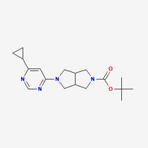 molecular formula C18H26N4O2 B2810737 Tert-butyl 5-(6-cyclopropylpyrimidin-4-yl)-octahydropyrrolo[3,4-c]pyrrole-2-carboxylate CAS No. 2415510-18-6