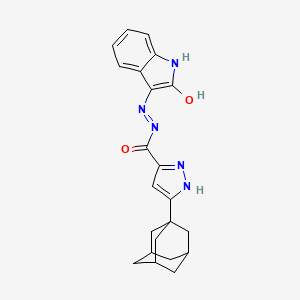 (Z)-3-((1S,3s)-adamantan-1-yl)-N'-(2-oxoindolin-3-ylidene)-1H-pyrazole-5-carbohydrazide