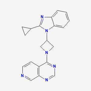 molecular formula C20H18N6 B2810743 4-[3-(2-Cyclopropylbenzimidazol-1-yl)azetidin-1-yl]pyrido[3,4-d]pyrimidine CAS No. 2380180-53-8