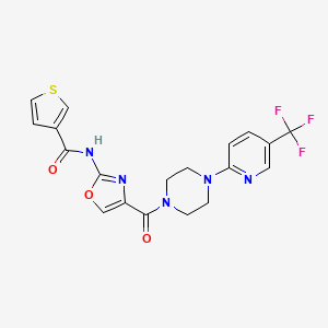 N-(4-(4-(5-(trifluoromethyl)pyridin-2-yl)piperazine-1-carbonyl)oxazol-2-yl)thiophene-3-carboxamide