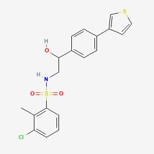 3-chloro-N-(2-hydroxy-2-(4-(thiophen-3-yl)phenyl)ethyl)-2-methylbenzenesulfonamide