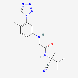 molecular formula C16H21N7O B2810750 N-(1-cyano-1,2-dimethylpropyl)-2-{[4-methyl-3-(1H-1,2,3,4-tetrazol-1-yl)phenyl]amino}acetamide CAS No. 1197727-02-8