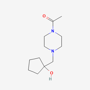 molecular formula C12H22N2O2 B2810775 1-(4-((1-Hydroxycyclopentyl)methyl)piperazin-1-yl)ethan-1-one CAS No. 1480223-17-3