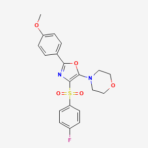 molecular formula C20H19FN2O5S B2810796 4-(4-((4-Fluorophenyl)sulfonyl)-2-(4-methoxyphenyl)oxazol-5-yl)morpholine CAS No. 862256-06-2