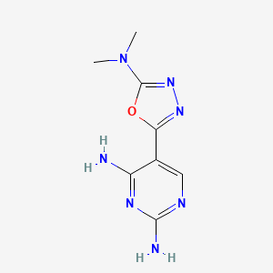 5-[5-(Dimethylamino)-1,3,4-oxadiazol-2-yl]-2,4-pyrimidinediamine