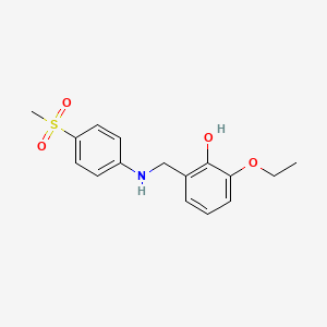 molecular formula C16H19NO4S B2810808 2-Ethoxy-6-({[4-(methylsulfonyl)phenyl]amino}methyl)phenol CAS No. 1232694-39-1