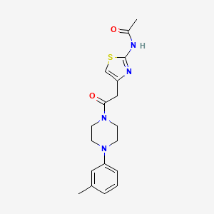 N-(4-(2-oxo-2-(4-(m-tolyl)piperazin-1-yl)ethyl)thiazol-2-yl)acetamide
