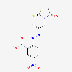 molecular formula C11H9N5O6S2 B2810888 N'-(2,4-dinitrophenyl)-2-(4-oxo-2-sulfanylidene-1,3-thiazolidin-3-yl)acetohydrazide CAS No. 898638-17-0