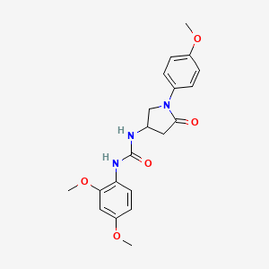molecular formula C20H23N3O5 B2810897 1-(2,4-Dimethoxyphenyl)-3-[1-(4-methoxyphenyl)-5-oxopyrrolidin-3-yl]urea CAS No. 877640-59-0