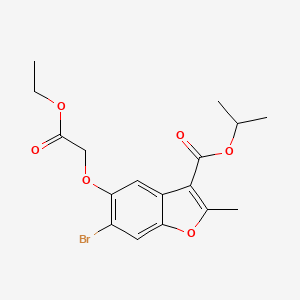 molecular formula C17H19BrO6 B2810962 Propan-2-yl 6-bromo-5-(2-ethoxy-2-oxoethoxy)-2-methyl-1-benzofuran-3-carboxylate CAS No. 315237-10-6