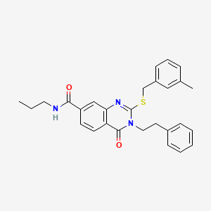 2-((3-methylbenzyl)thio)-4-oxo-3-phenethyl-N-propyl-3,4-dihydroquinazoline-7-carboxamide