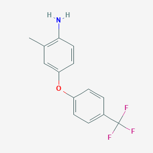 molecular formula C14H12F3NO B028110 2-Methyl-4-(4-(trifluoromethyl)phenoxy)aniline CAS No. 102766-74-5