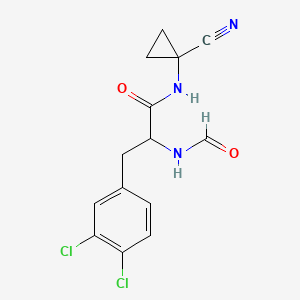molecular formula C14H13Cl2N3O2 B2811032 N-(1-cyanocyclopropyl)-3-(3,4-dichlorophenyl)-2-formamidopropanamide CAS No. 1808351-87-2