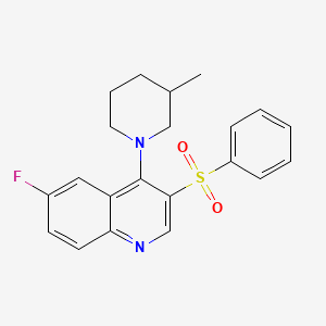 molecular formula C21H21FN2O2S B2811037 3-(Benzenesulfonyl)-6-fluoro-4-(3-methylpiperidin-1-yl)quinoline CAS No. 866897-12-3