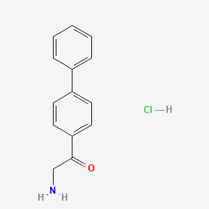 molecular formula C14H14ClNO B2811046 2-Amino-1-biphenyl-4-ylethanone hydrochloride CAS No. 71350-68-0