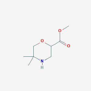 molecular formula C8H15NO3 B2811061 Methyl 5,5-dimethylmorpholine-2-carboxylate CAS No. 1782530-82-8