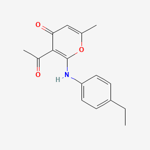 3-acetyl-2-((4-ethylphenyl)amino)-6-methyl-4H-pyran-4-one