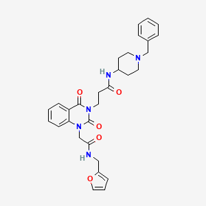 N-(1-benzylpiperidin-4-yl)-3-(1-(2-((furan-2-ylmethyl)amino)-2-oxoethyl)-2,4-dioxo-1,2-dihydroquinazolin-3(4H)-yl)propanamide