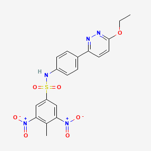 molecular formula C19H17N5O7S B2811079 N-(4-(6-ethoxypyridazin-3-yl)phenyl)-4-methyl-3,5-dinitrobenzenesulfonamide CAS No. 903282-17-7