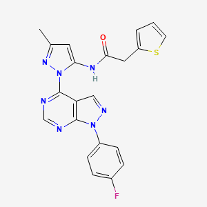 N-(1-(1-(4-fluorophenyl)-1H-pyrazolo[3,4-d]pyrimidin-4-yl)-3-methyl-1H-pyrazol-5-yl)-2-(thiophen-2-yl)acetamide