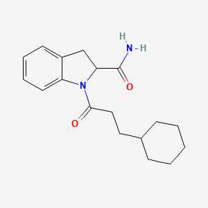 molecular formula C18H24N2O2 B2811139 1-(3-Cyclohexylpropanoyl)indoline-2-carboxamide CAS No. 1103513-79-6