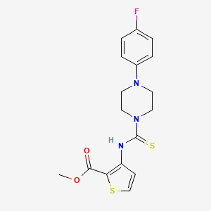 molecular formula C17H18FN3O2S2 B2811143 Methyl 3-({[4-(4-fluorophenyl)piperazin-1-yl]carbonothioyl}amino)thiophene-2-carboxylate CAS No. 892273-06-2