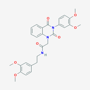 molecular formula C28H29N3O7 B2811144 N-(3,4-dimethoxyphenethyl)-2-(3-(3,4-dimethoxyphenyl)-2,4-dioxo-3,4-dihydroquinazolin-1(2H)-yl)acetamide CAS No. 899922-46-4