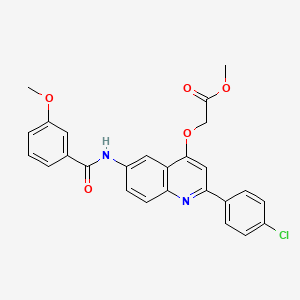 molecular formula C26H21ClN2O5 B2811163 Methyl 2-((2-(4-chlorophenyl)-6-(3-methoxybenzamido)quinolin-4-yl)oxy)acetate CAS No. 1358226-28-4