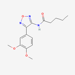 molecular formula C15H19N3O4 B2811206 N-[4-(3,4-dimethoxyphenyl)-1,2,5-oxadiazol-3-yl]pentanamide CAS No. 874192-70-8