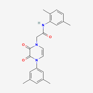 molecular formula C22H23N3O3 B2811209 N-(2,5-dimethylphenyl)-2-(4-(3,5-dimethylphenyl)-2,3-dioxo-3,4-dihydropyrazin-1(2H)-yl)acetamide CAS No. 891866-92-5