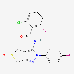2-chloro-6-fluoro-N-[2-(4-fluorophenyl)-5-oxo-4,6-dihydrothieno[3,4-c]pyrazol-3-yl]benzamide