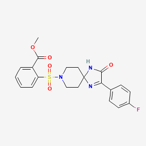 B2811212 Methyl 2-((2-(4-fluorophenyl)-3-oxo-1,4,8-triazaspiro[4.5]dec-1-en-8-yl)sulfonyl)benzoate CAS No. 1357860-81-1