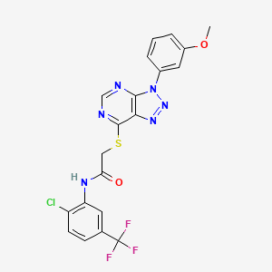 molecular formula C20H14ClF3N6O2S B2811246 N-(2-chloro-5-(trifluoromethyl)phenyl)-2-((3-(3-methoxyphenyl)-3H-[1,2,3]triazolo[4,5-d]pyrimidin-7-yl)thio)acetamide CAS No. 941991-57-7
