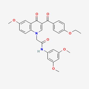 molecular formula C29H28N2O7 B2811255 N-(3,5-dimethoxyphenyl)-2-[3-(4-ethoxybenzoyl)-6-methoxy-4-oxo-1,4-dihydroquinolin-1-yl]acetamide CAS No. 866349-86-2
