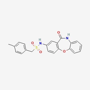 molecular formula C21H18N2O4S B2811269 N-(11-oxo-10,11-dihydrodibenzo[b,f][1,4]oxazepin-2-yl)-1-(p-tolyl)methanesulfonamide CAS No. 922063-24-9
