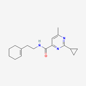 molecular formula C17H23N3O B2811366 N-[2-(Cyclohexen-1-yl)ethyl]-2-cyclopropyl-6-methylpyrimidine-4-carboxamide CAS No. 2415531-15-4