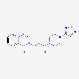 molecular formula C17H18N6O2S B2811379 3-{3-Oxo-3-[4-(1,2,5-thiadiazol-3-yl)piperazin-1-yl]propyl}-3,4-dihydroquinazolin-4-one CAS No. 2097868-84-1
