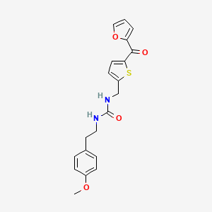 B2811380 1-((5-(Furan-2-carbonyl)thiophen-2-yl)methyl)-3-(4-methoxyphenethyl)urea CAS No. 1797190-24-9