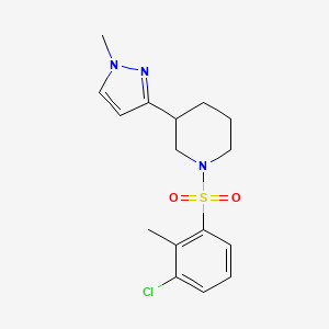 molecular formula C16H20ClN3O2S B2811387 1-((3-chloro-2-methylphenyl)sulfonyl)-3-(1-methyl-1H-pyrazol-3-yl)piperidine CAS No. 2034610-65-4
