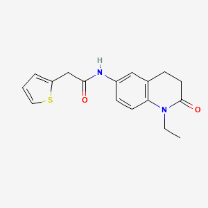 molecular formula C17H18N2O2S B2811390 N-(1-ethyl-2-oxo-1,2,3,4-tetrahydroquinolin-6-yl)-2-(thiophen-2-yl)acetamide CAS No. 921913-06-6