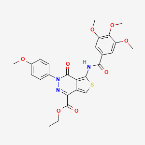 molecular formula C26H25N3O8S B2811415 ethyl 3-(4-methoxyphenyl)-4-oxo-5-(3,4,5-trimethoxybenzamido)-3H,4H-thieno[3,4-d]pyridazine-1-carboxylate CAS No. 851951-91-2