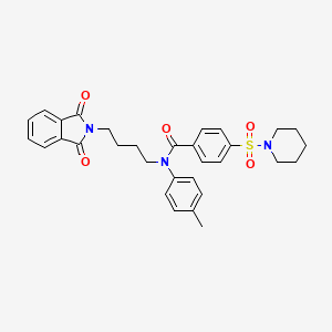 molecular formula C31H33N3O5S B2811424 N-(4-(1,3-dioxoisoindolin-2-yl)butyl)-4-(piperidin-1-ylsulfonyl)-N-(p-tolyl)benzamide CAS No. 299952-38-8
