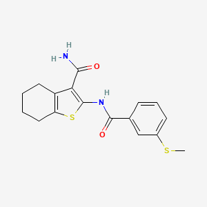 molecular formula C17H18N2O2S2 B2811439 2-(3-(Methylthio)benzamido)-4,5,6,7-tetrahydrobenzo[b]thiophene-3-carboxamide CAS No. 896358-00-2