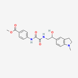 molecular formula C21H23N3O5 B2811458 Methyl 4-(2-((2-hydroxy-2-(1-methylindolin-5-yl)ethyl)amino)-2-oxoacetamido)benzoate CAS No. 1704606-99-4