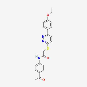 molecular formula C22H21N3O3S B2811460 N-(4-acetylphenyl)-2-{[6-(4-ethoxyphenyl)pyridazin-3-yl]sulfanyl}acetamide CAS No. 872689-16-2