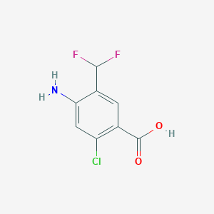 molecular formula C8H6ClF2NO2 B2811530 4-Amino-2-chloro-5-(difluoromethyl)benzoic acid CAS No. 2248353-75-3
