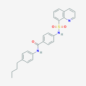 molecular formula C26H25N3O3S B281157 N-(4-BUTYLPHENYL)-4-(QUINOLINE-8-SULFONAMIDO)BENZAMIDE 
