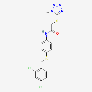 N-(4-{[(2,4-dichlorophenyl)methyl]sulfanyl}phenyl)-2-[(1-methyl-1H-1,2,3,4-tetrazol-5-yl)sulfanyl]acetamide